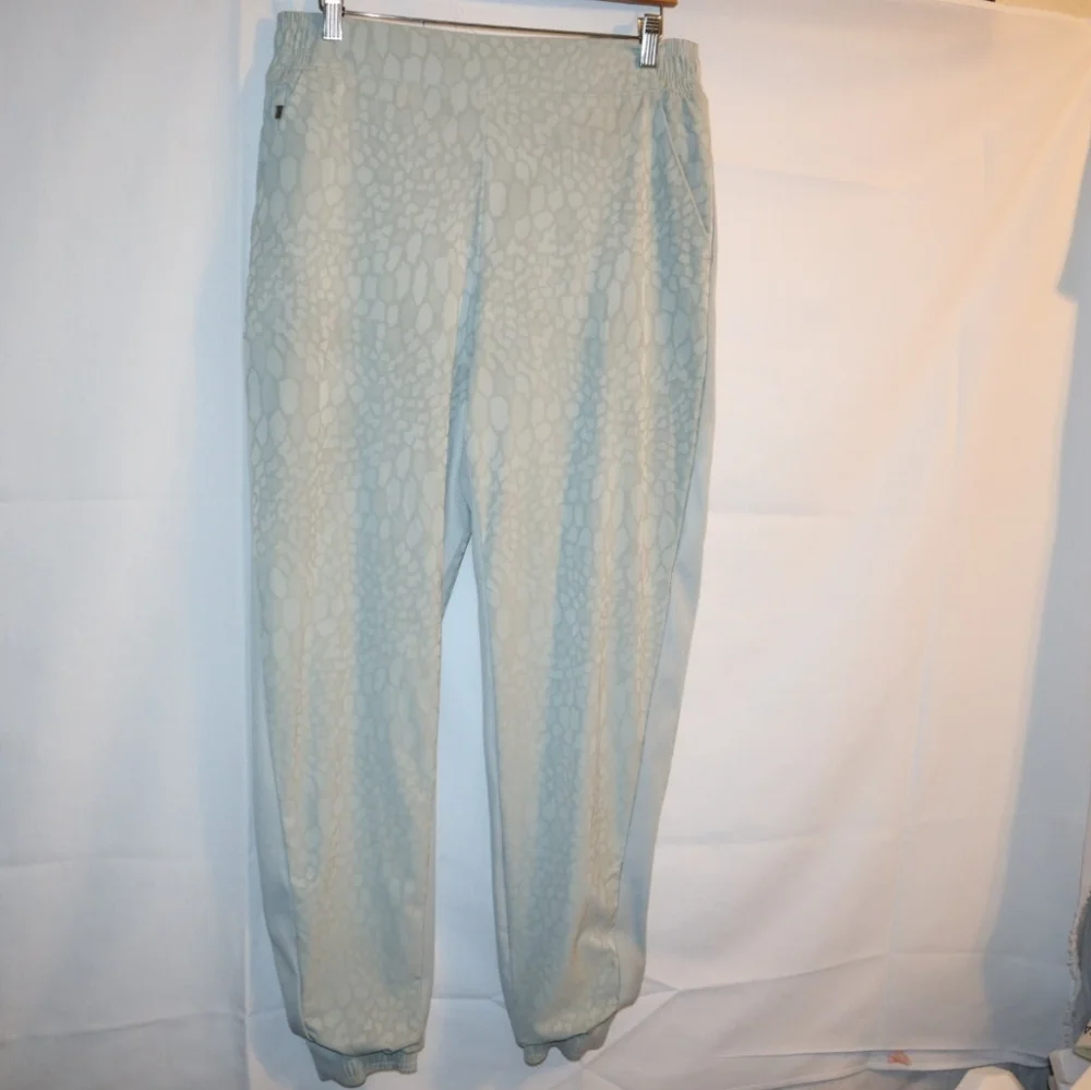 Athleta Brooklyn Lined Textured Jogger Pants Lined Serpentine Coast Green Sz 12 - Picture 5 of 12
